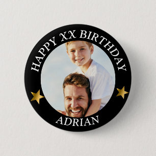 Benutzerdefiniertes Happy Birthday Foto und Alter  Button