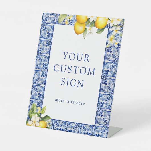 Benutzerdefiniertes Hauptkennzeichen für Zitronen Sockelschild (Vorderseite)