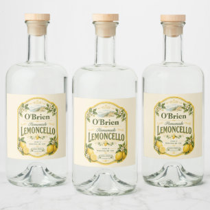 Benutzerdefiniertes hausgemachtes Limoncello-Etike Alkoholflaschenetikett