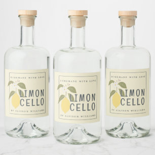 Benutzerdefiniertes hausgemachtes Limoncello-Etike Alkoholflaschenetikett