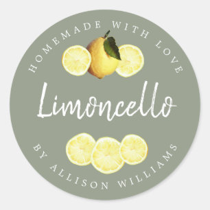 Benutzerdefiniertes hausgemachtes Limoncello-Etike Runder Aufkleber