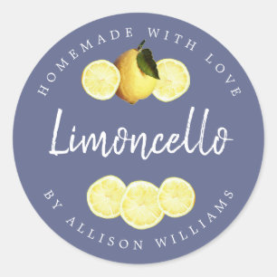 Benutzerdefiniertes hausgemachtes Limoncello-Etike Runder Aufkleber