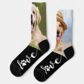 Benutzerdefiniertes Haustier-Foto Liebe Pfotenabdr Socken (Linkes Detail)