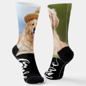 Benutzerdefiniertes Haustier-Foto Liebe Pfotenabdr Socken (Gewinkelt)