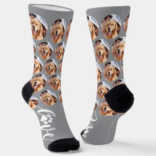 Benutzerdefiniertes Haustier-Foto Liebes-Pfotenabd Socken
