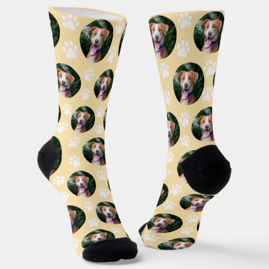 Benutzerdefiniertes Haustier-Foto-Pfotenabdruck-Mu Socken (Gewinkelt)