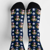 Benutzerdefiniertes Haustier-Foto-Pfotenabdruck-Mu Socken (Oben)