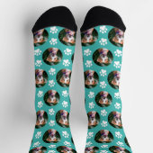 Benutzerdefiniertes Haustier-Foto-Pfotenabdruck-Mu Socken (Oben)