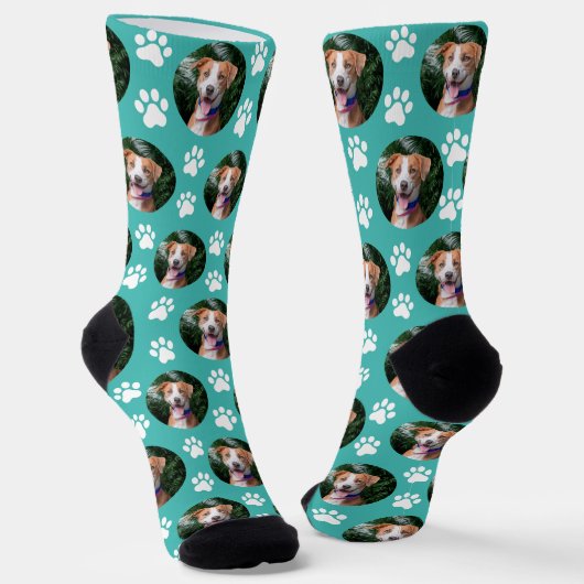 Benutzerdefiniertes Haustier-Foto-Pfotenabdruck-Mu Socken (Gewinkelt)