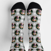 Benutzerdefiniertes Haustier-Foto-Pfotenabdruck-Mu Socken (Oben)