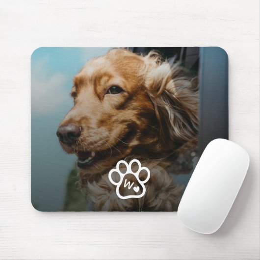 Benutzerdefiniertes Haustier-Foto-Porträt-Monogram Mousepad (Mit Mouse)