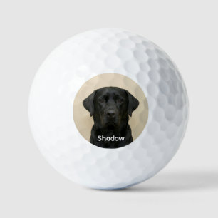 Benutzerdefiniertes Haustier-Hund-Foto Schwarzer L Golfball