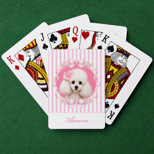 Benutzerdefiniertes Haustier-Hunde-Foto in Rosa Co Spielkarten