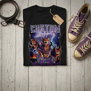 Benutzerdefiniertes Haustierfoto 90er Vintage-Boot T-Shirt