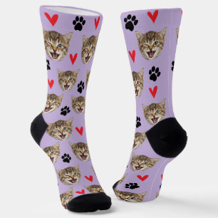 Benutzerdefiniertes Haustierfoto Hund Katze mit He Socken