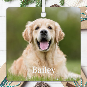 Benutzerdefiniertes Haustierfoto Hundeliebhaber An Ornament Aus Metall