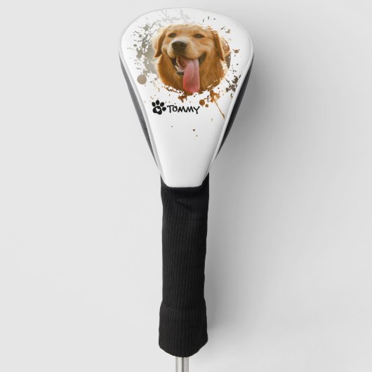 Benutzerdefiniertes Haustierfoto & Name Golf Headcover (Vorderseite)