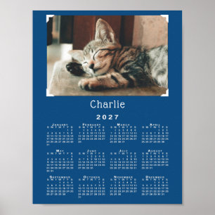 Benutzerdefiniertes Haustierfoto und Name 2027 Kal Poster