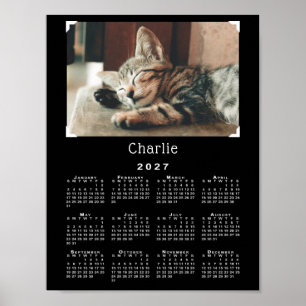 Benutzerdefiniertes Haustierfoto und Name 2027 Kal Poster
