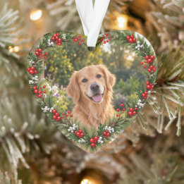 Benutzerdefiniertes Haustierfoto Weihnachten Stech Ornament