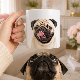 Benutzerdefiniertes Haustierporträt   Farbfoto + T Kaffeetasse