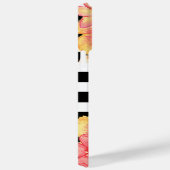 Benutzerdefiniertes Hawaii-Blume Schwarz-weiß Stri Case-Mate iPhone Hülle (Rückseite / Rechts)