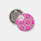 Benutzerdefiniertes heißrosa florales nahtloses Mu Magnet (Vorderseite/Rückseite)