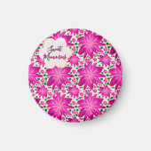 Benutzerdefiniertes heißrosa florales nahtloses Mu Magnet (Vorne)