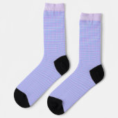 Benutzerdefiniertes Hellblau Rosa Lila Karomuster Socken (Linkes Detail)