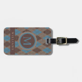 Benutzerdefiniertes, hellblaues dunkelbraunes Must Gepäckanhänger (Vorderseite horizontal)