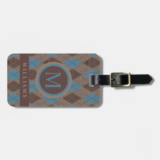 Benutzerdefiniertes, hellblaues dunkelbraunes Must Gepäckanhänger (Vorderseite horizontal)