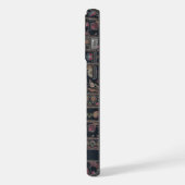 Benutzerdefiniertes, helldunkelrosa Azteken-Muster iPhone Hülle (Linke Seite)