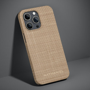 Benutzerdefiniertes helles Beige-Tan-Braun-Texturm iPhone 16 Pro Max Hülle