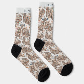 Benutzerdefiniertes helles Creme Beige Farbpaisley Socken (Rechts)