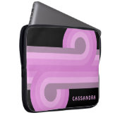 Benutzerdefiniertes, helles, rosa, schwarzes Retro Laptopschutzhülle (Vorne Rechts)