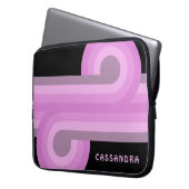 Benutzerdefiniertes, helles, rosa, schwarzes Retro Laptopschutzhülle (Vorderseite Links)