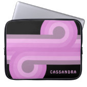 Benutzerdefiniertes, helles, rosa, schwarzes Retro Laptopschutzhülle (Vorderseite)