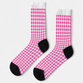 Benutzerdefiniertes helles Rosa-Weiß-Karomuster Socken (Linkes Detail)