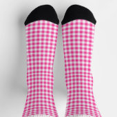Benutzerdefiniertes helles Rosa-Weiß-Karomuster Socken (Oben)