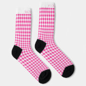 Benutzerdefiniertes helles Rosa-Weiß-Karomuster Socken (Rechts)