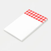 Benutzerdefiniertes Helles Rotkariert Post-it Klebezettel (angewinkelt)