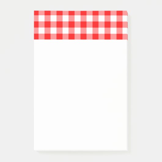 Benutzerdefiniertes Helles Rotkariert Post-it Klebezettel (Vorderseite)