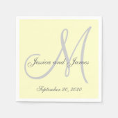 Benutzerdefiniertes hellgelbes Monogramm-Papier Na Serviette (Vorderseite)