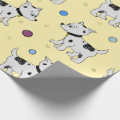 Benutzerdefiniertes hellgelbes Puppy-Party Geschenkpapier (Ecke)
