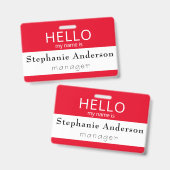 Benutzerdefiniertes HELLO Mein Name ist Abzeichen Ausweis (Vorder- & Rückseite)