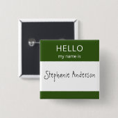 Benutzerdefiniertes HELLO Mein Name ist Abzeichen Button (Vorne & Hinten)