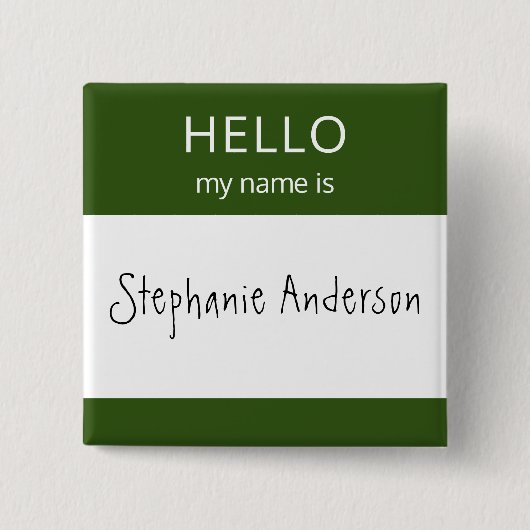 Benutzerdefiniertes HELLO Mein Name ist Abzeichen Button (Vorderseite)
