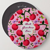 Benutzerdefiniertes hellrosa Blumen-Kirsch-Muster Button (Vorne & Hinten)