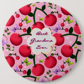 Benutzerdefiniertes hellrosa Blumen-Kirsch-Muster Button (Vorderseite)