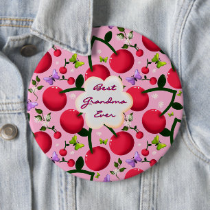 Benutzerdefiniertes hellrosa Blumen-Kirsch-Muster  Button